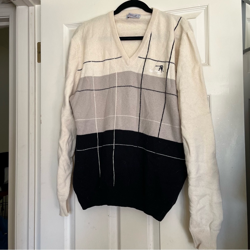 Vintage Men's XL Lambswool Titleist Collection V-Neck Spyglass Hill Golf Sweater